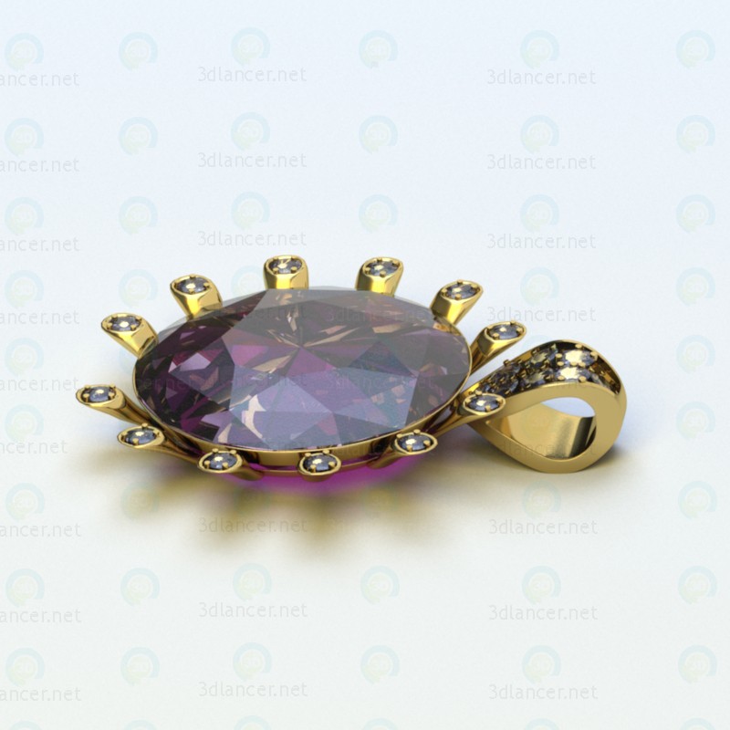 3d Jewelry pendant model buy - render