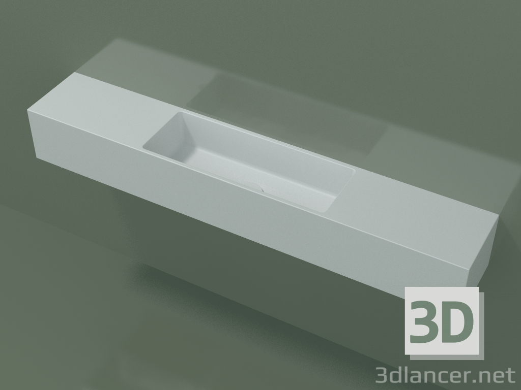 modèle 3D Lavabo suspendu Lavamani (02UL61101, Glacier White C01, L 120, P 20, H 16 cm) - preview