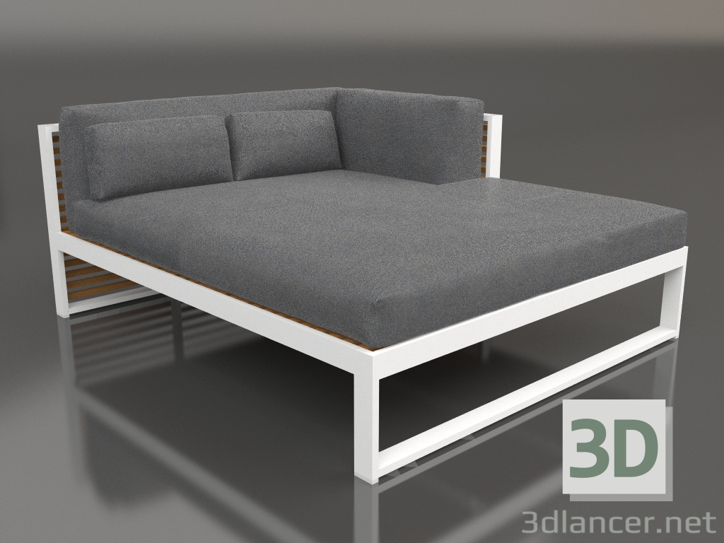3D modeli XL modüler kanepe, sağ bölme 2, suni ahşap (Beyaz) - önizleme