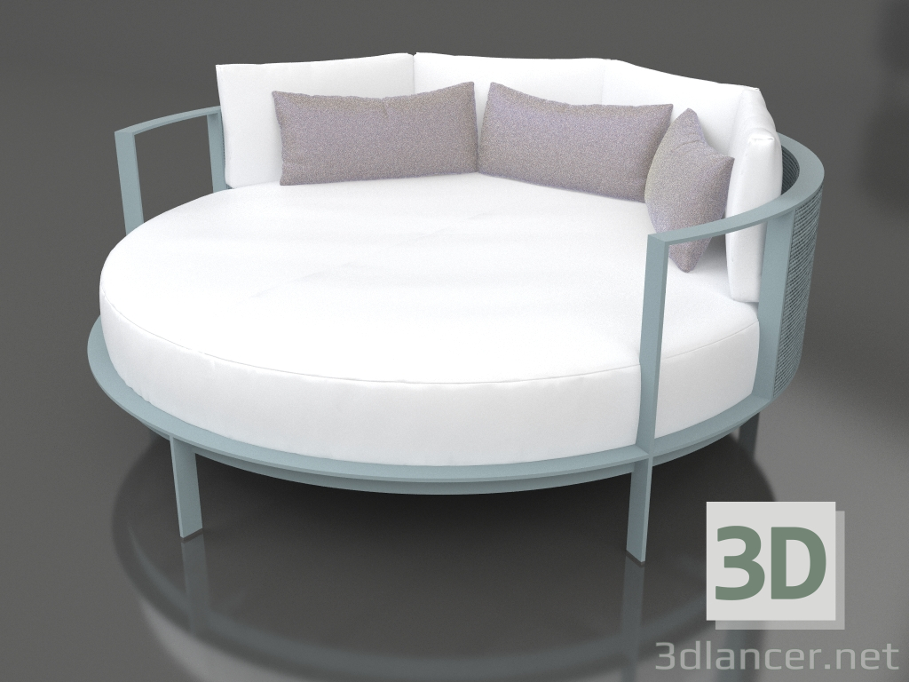 3D Modell Rundes Bett zum Entspannen (Blaugrau) - Vorschau