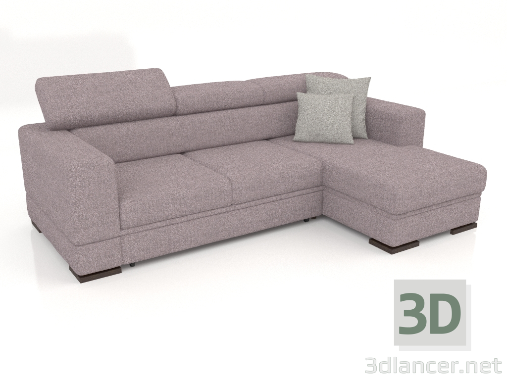 3d model Sofá Fabio con otomana (Baqueria 9) - vista previa