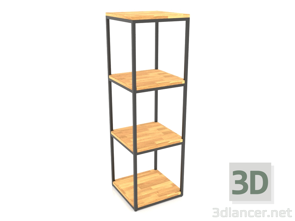 3d model Perchero cuadrado (PISO DE MADERA, 40x40x128, 4 baldas) - vista previa