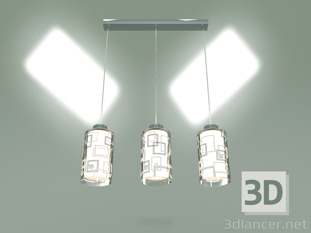 modello 3D Lampada a sospensione 50002-3 (cromo) - anteprima
