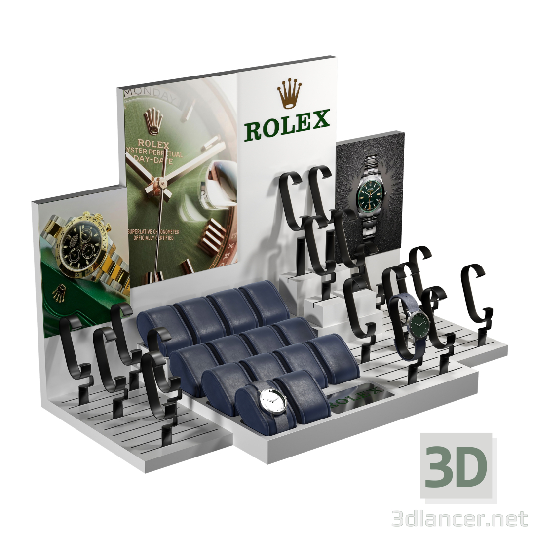 modello 3D di Orologio Display Rolex comprare - rendering