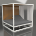 Modelo 3d Sofá elevado com ripas fixas com paredes laterais e cortinas (cinza ágata) - preview