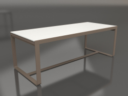 डाइनिंग टेबल 210 (सफेद पॉलीथीन, कांस्य)