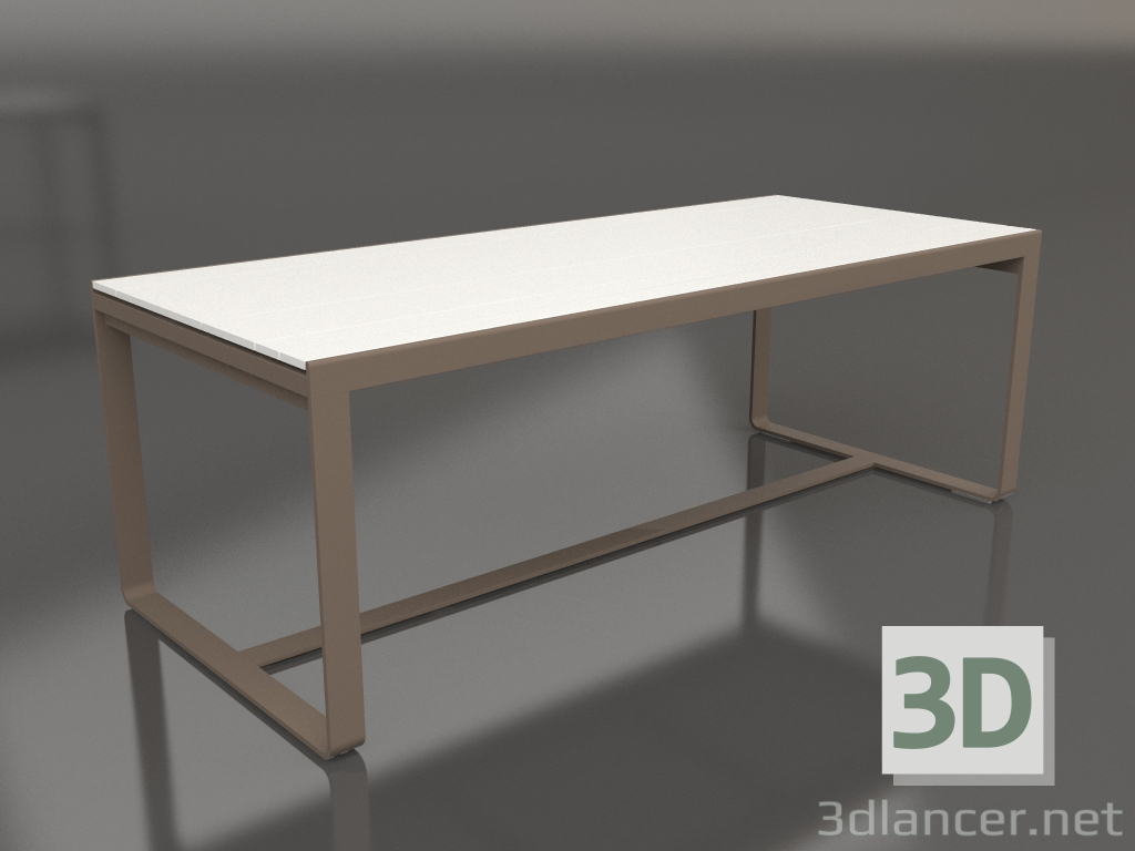 3 डी मॉडल डाइनिंग टेबल 210 (सफेद पॉलीथीन, कांस्य) - पूर्वावलोकन