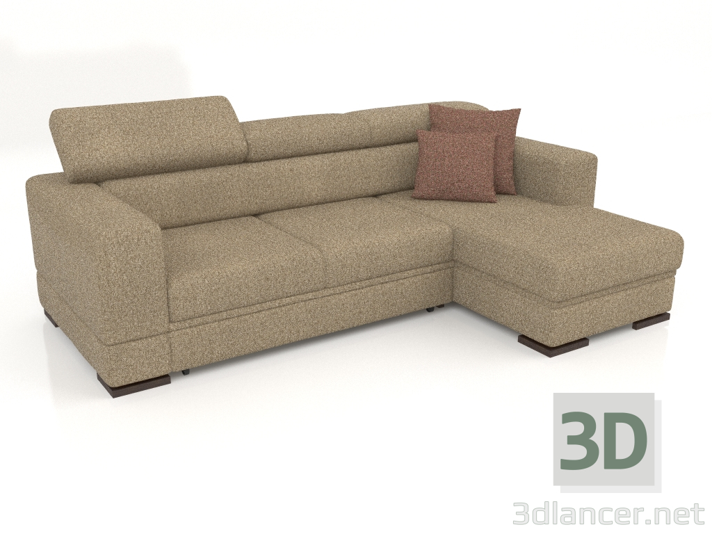 3D Modell Fabio Sofa mit Ottomane (Bengasi 05) - Vorschau