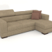 3D Modell Fabio Sofa mit Ottomane (Bengasi 05) - Vorschau