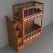3d children's bunk bed model buy - render
