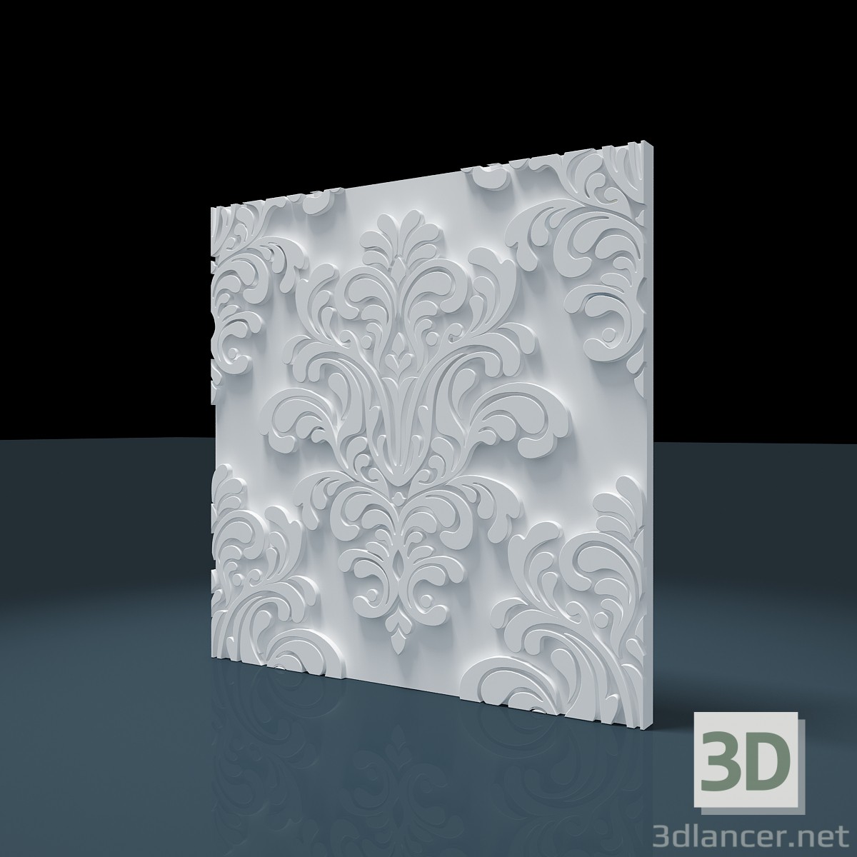 modello 3D Barocco pannello 3D - anteprima