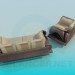 3d model Sofa with chair - preview