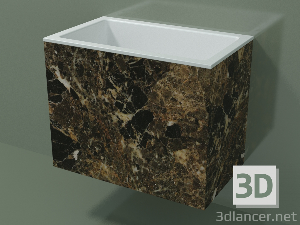 3D modeli Asma lavabo (02R133101, Emperador M06, L 60, P 36, H 48 cm) - önizleme