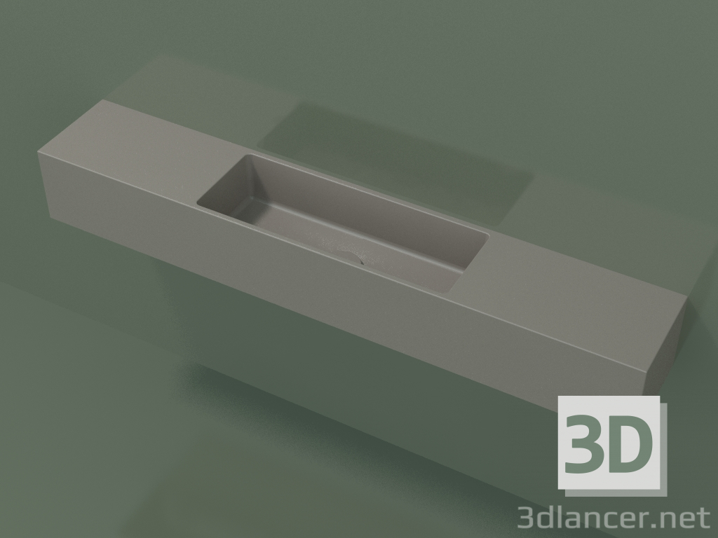 modello 3D Lavabo sospeso Lavamani (02UL61101, Clay C37, L 120, P 20, H 16 cm) - anteprima