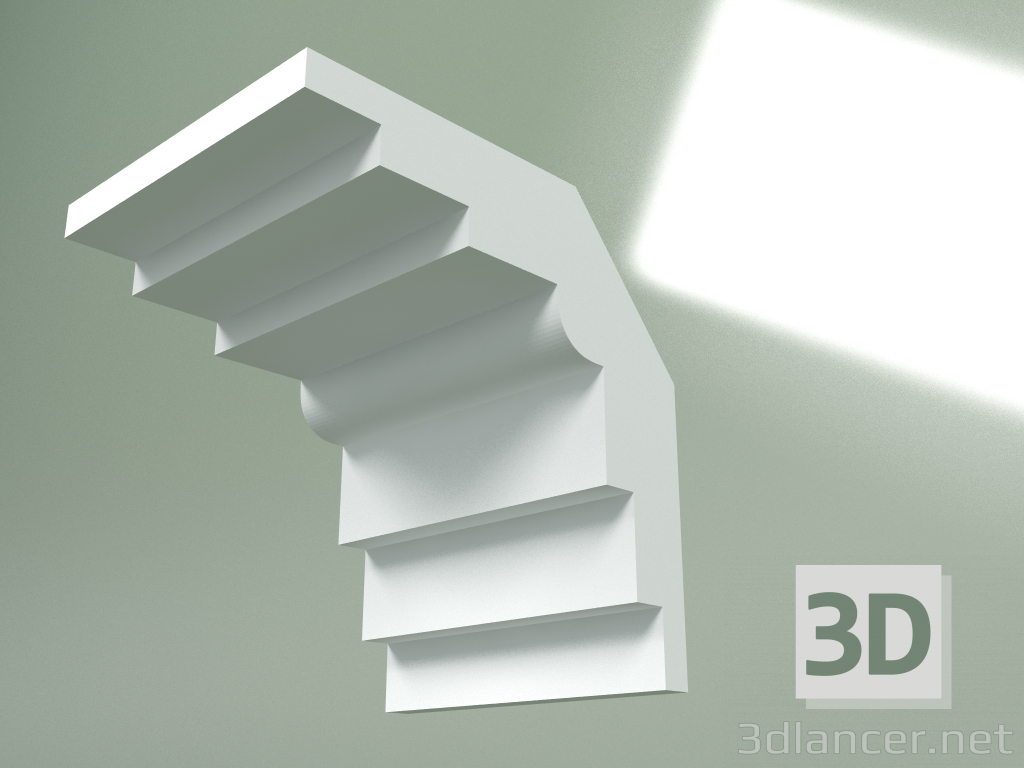 modello 3D Cornicione in gesso (zoccolo a soffitto) KT404 - anteprima