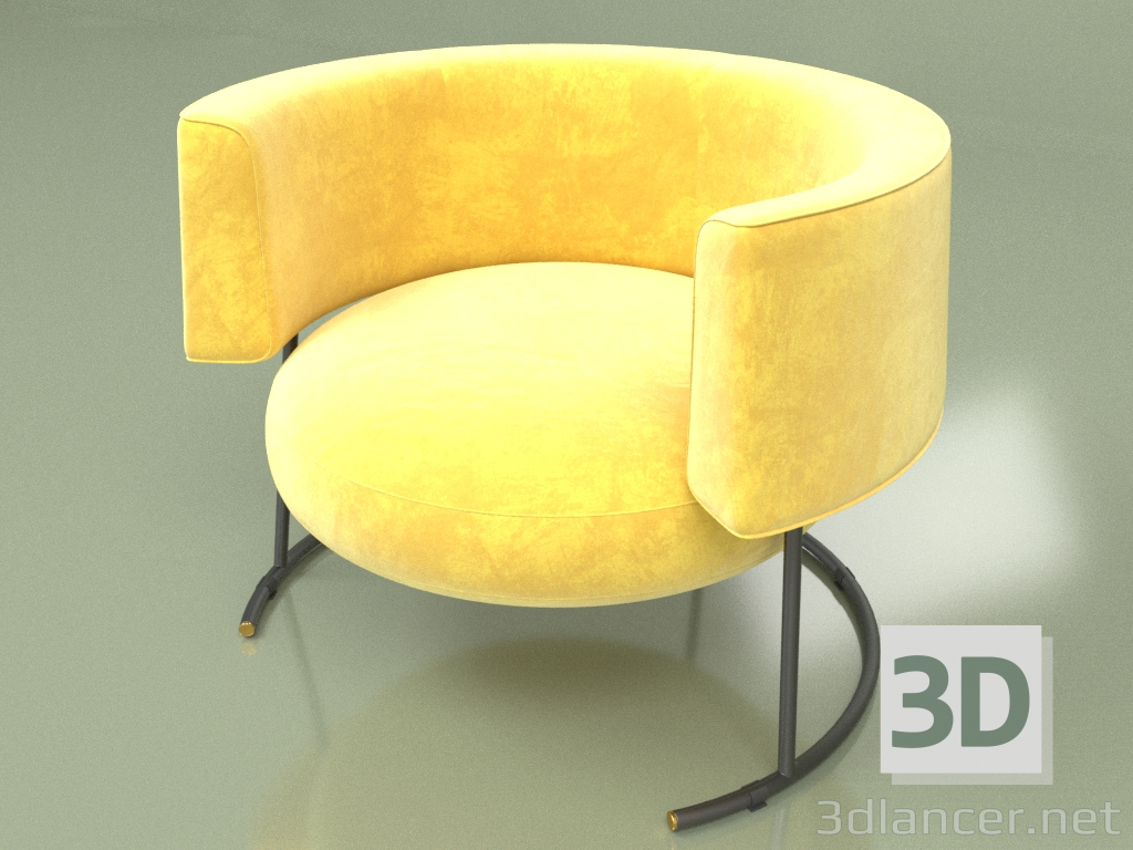 modello 3D Poltrona Bagel (gialla) - anteprima