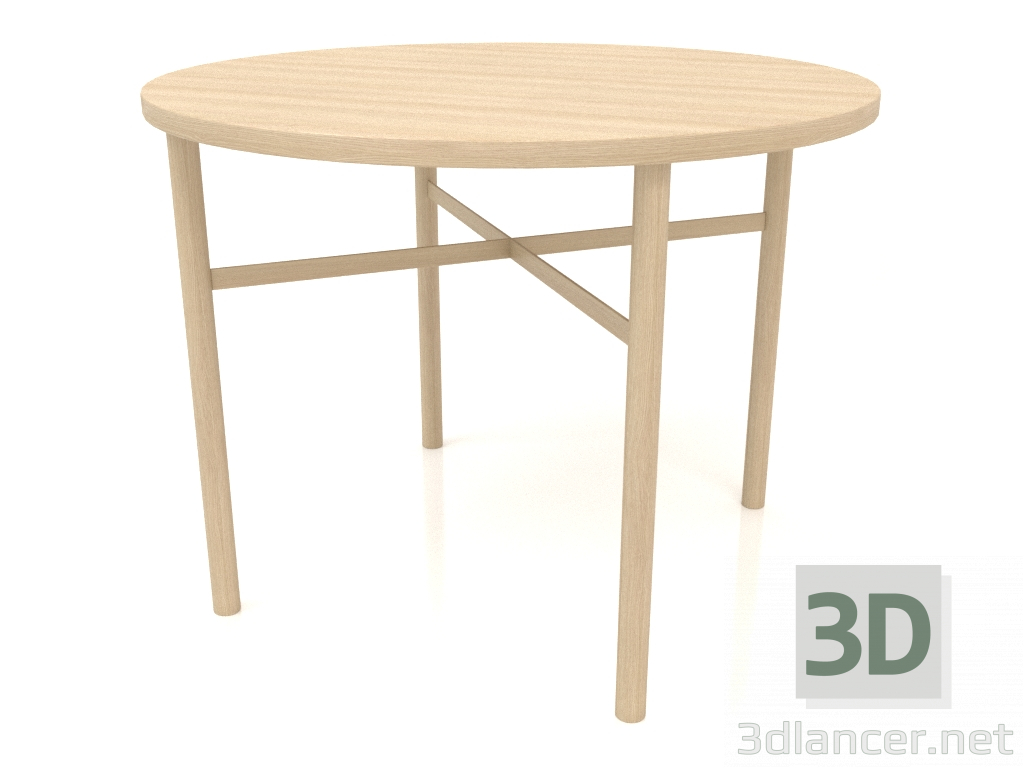 3d model Mesa de comedor (extremo recto) (opción 2, D=1000x750, blanco madera) - vista previa