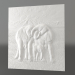 3D Modell Flachrelief-Elefanten - Vorschau
