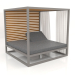 3D Modell Erhöhtes Sofa mit festen Lattenrosten mit Seitenwänden und Vorhängen (Quarzgrau) - Vorschau