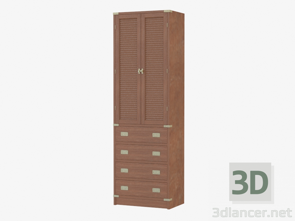 3d model High wooden wardrobe - preview