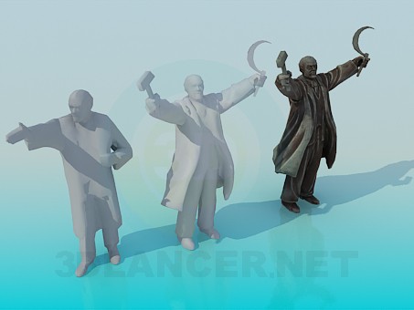 3d model Monumentos a Lenin - vista previa