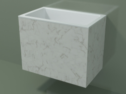 Wall-mounted washbasin (02R133101, Carrara M01, L 60, P 36, H 48 cm)