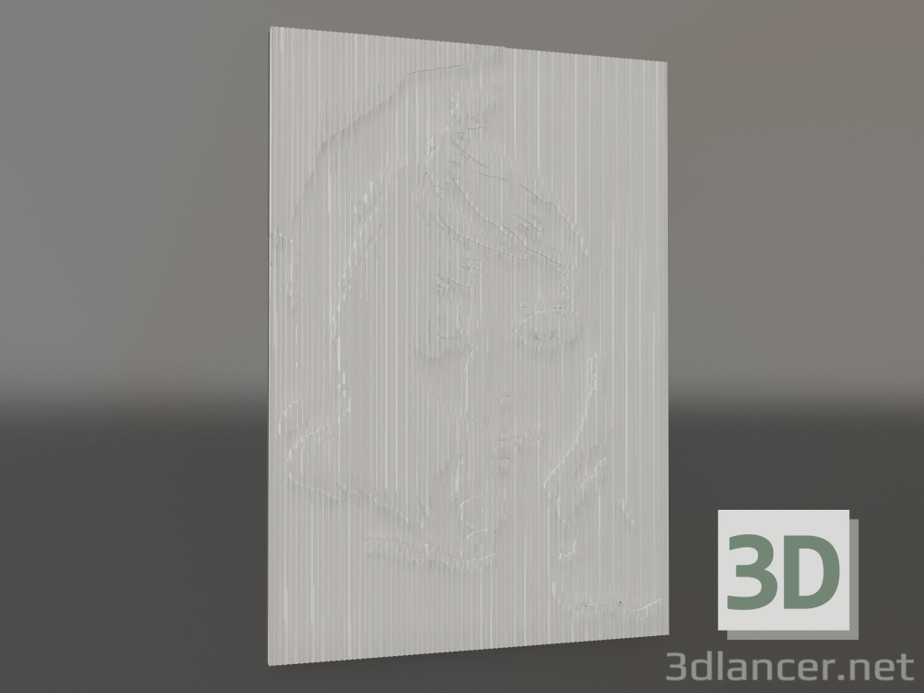 modello 3D Volto in bassorilievo - anteprima