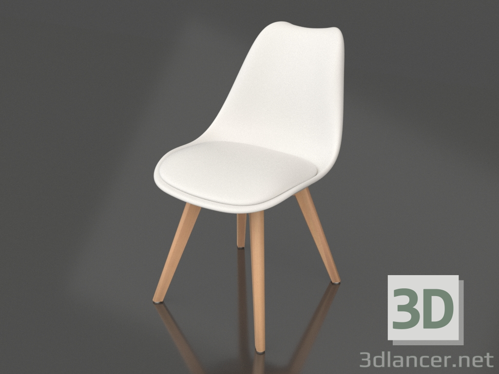 modèle 3D Chaise Ulric (blanche) - preview