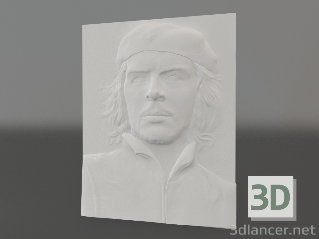 3D Modell Flachrelief von Che Guevara - Vorschau