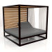 3D Modell Erhöhtes Sofa mit festen Lattenrosten mit Seitenwänden und Vorhängen (Schwarz) - Vorschau