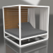 Modelo 3d Sofá elevado com ripas fixas com paredes laterais e cortinas (Branco) - preview