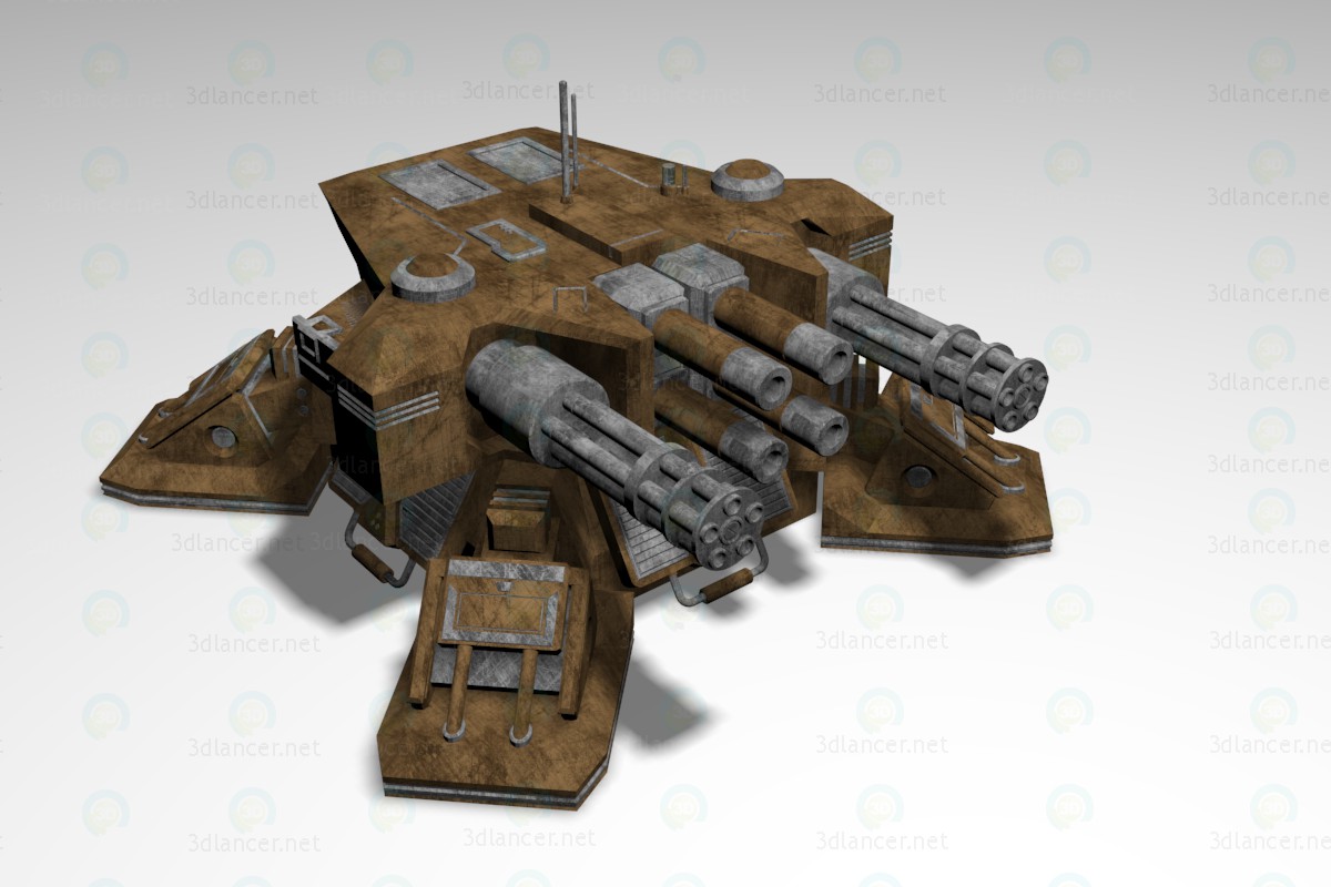 3d Heavy defensive turret model buy - render
