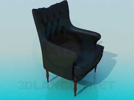 3d модель Кресло кожаное – превью