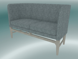 Double sofa Mayor (AJ6, H 82cm, 62x138cm, White oiled oak, Hallingdal - 130)