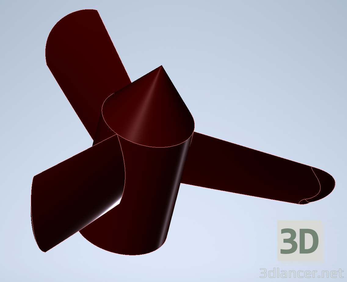 Hélice para barcos RC 3D modelo Compro - render