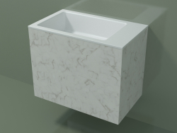 Wall-mounted washbasin (02R133102, Carrara M01, L 60, P 36, H 48 cm)