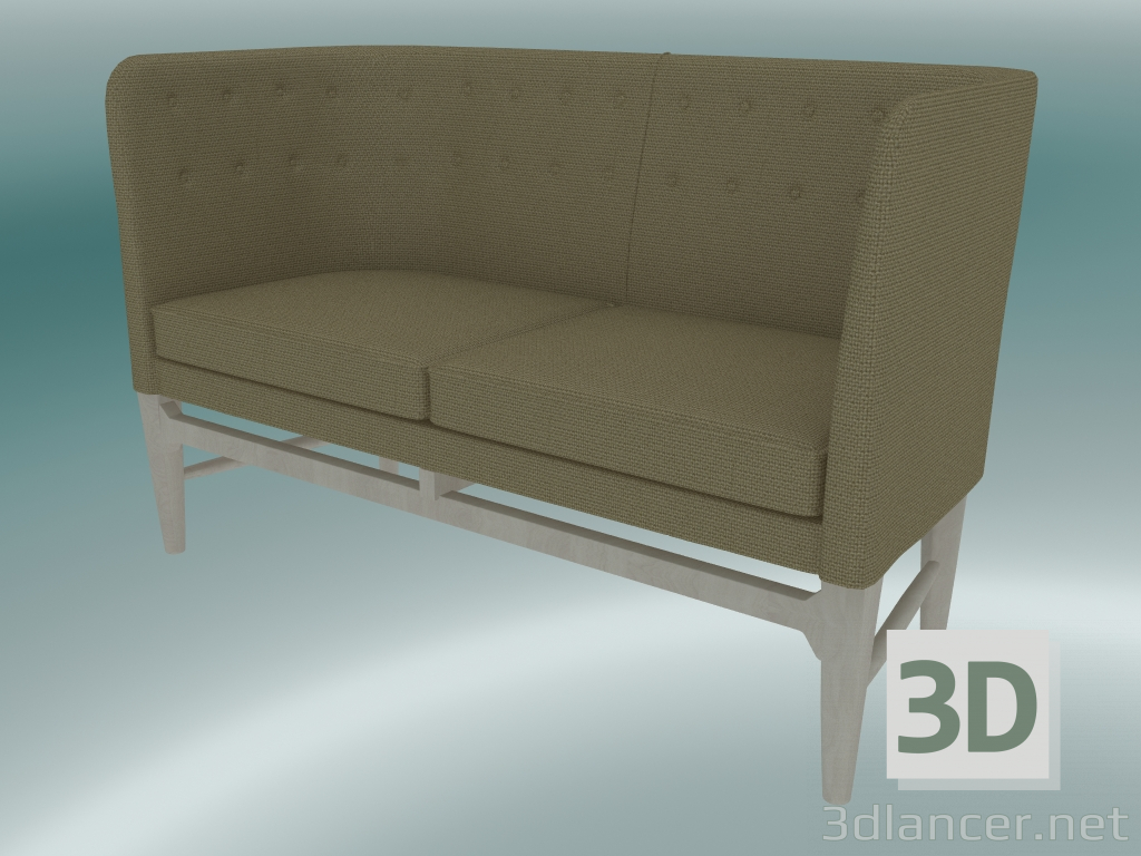 3D modeli Çift kişilik kanepe Belediye Başkanı (AJ6, H 82cm, 62x138cm, Beyaz yağlı meşe, Hallingdal - 224) - önizleme
