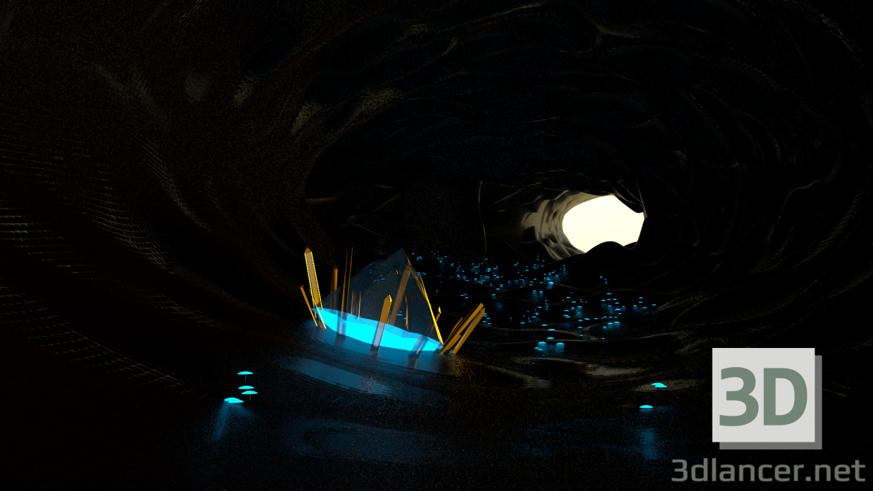 Cueva 3D modelo Compro - render