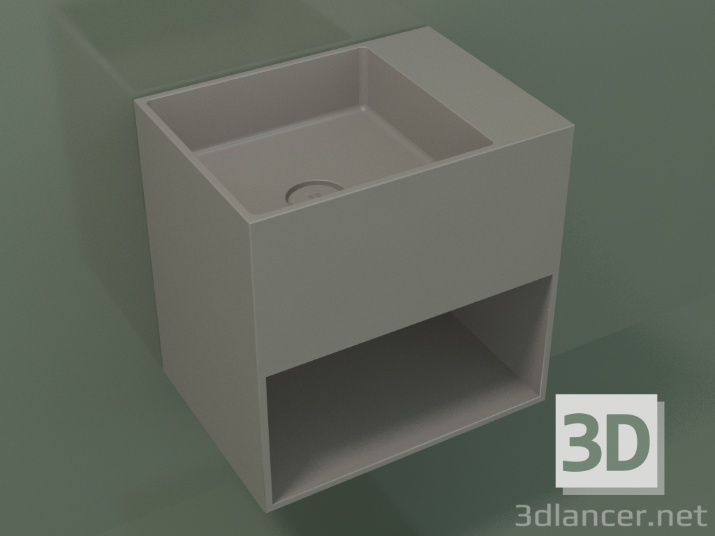 modèle 3D Lavabo suspendu Giorno (06UN23101, Argile C37, L 48, P 36, H 48 cm) - preview