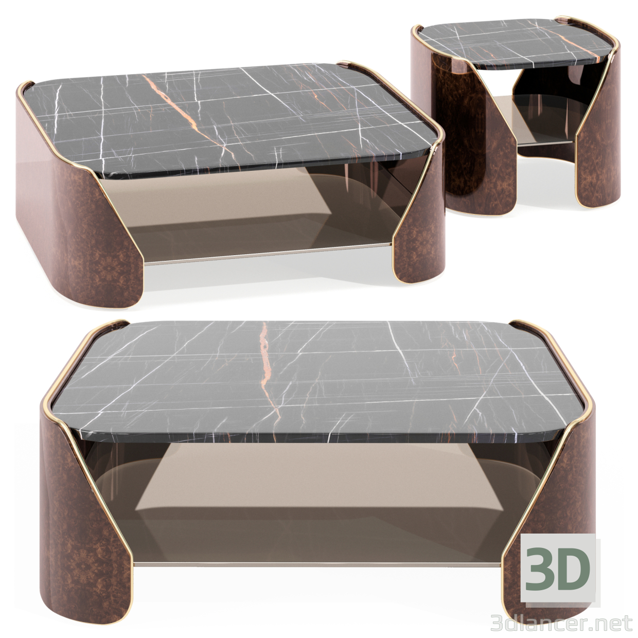 modèle 3D de TABLE BASSE FITZGERALD acheter - rendu