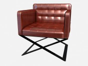 Leather chair on the cross the metal legs Respighi