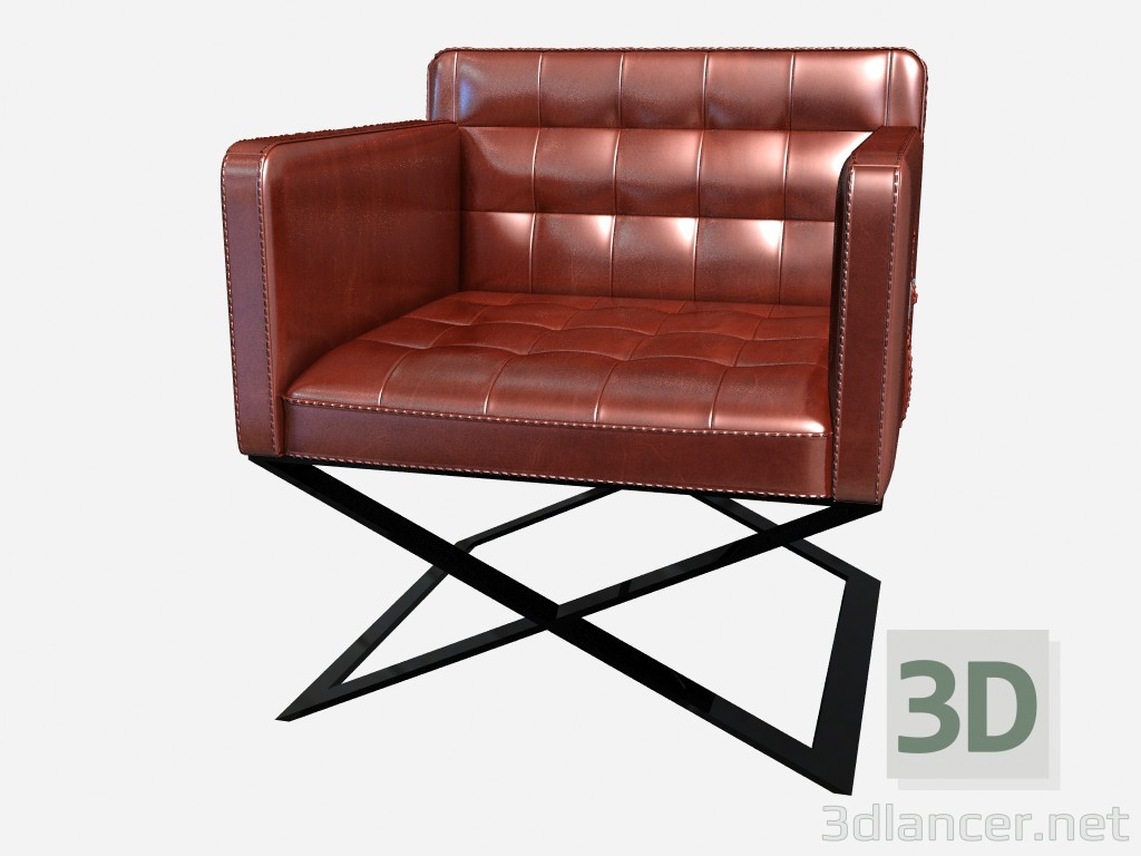 3 डी मॉडल चमड़े की कुर्सी क्रूस पर धातु पैर Respighi - पूर्वावलोकन