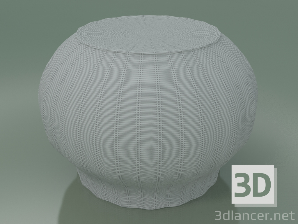 modello 3D Tavolino, pouf (Bolla 10, bianco) - anteprima