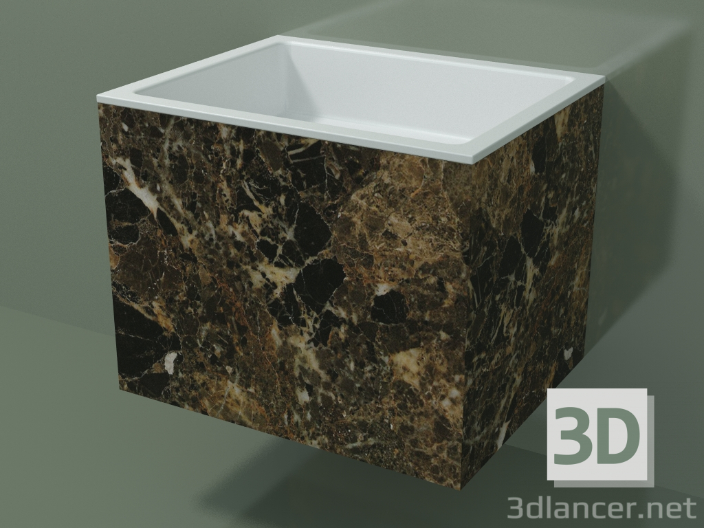 3D modeli Duvara monte lavabo (02R133301, Emperador M06, L 60, P 48, H 48 cm) - önizleme