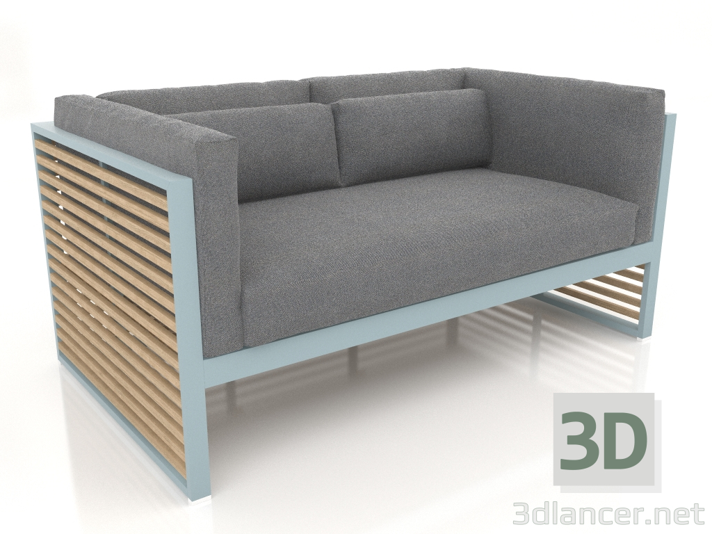 3 डी मॉडल 2-सीटर सोफा (नीला ग्रे) - पूर्वावलोकन
