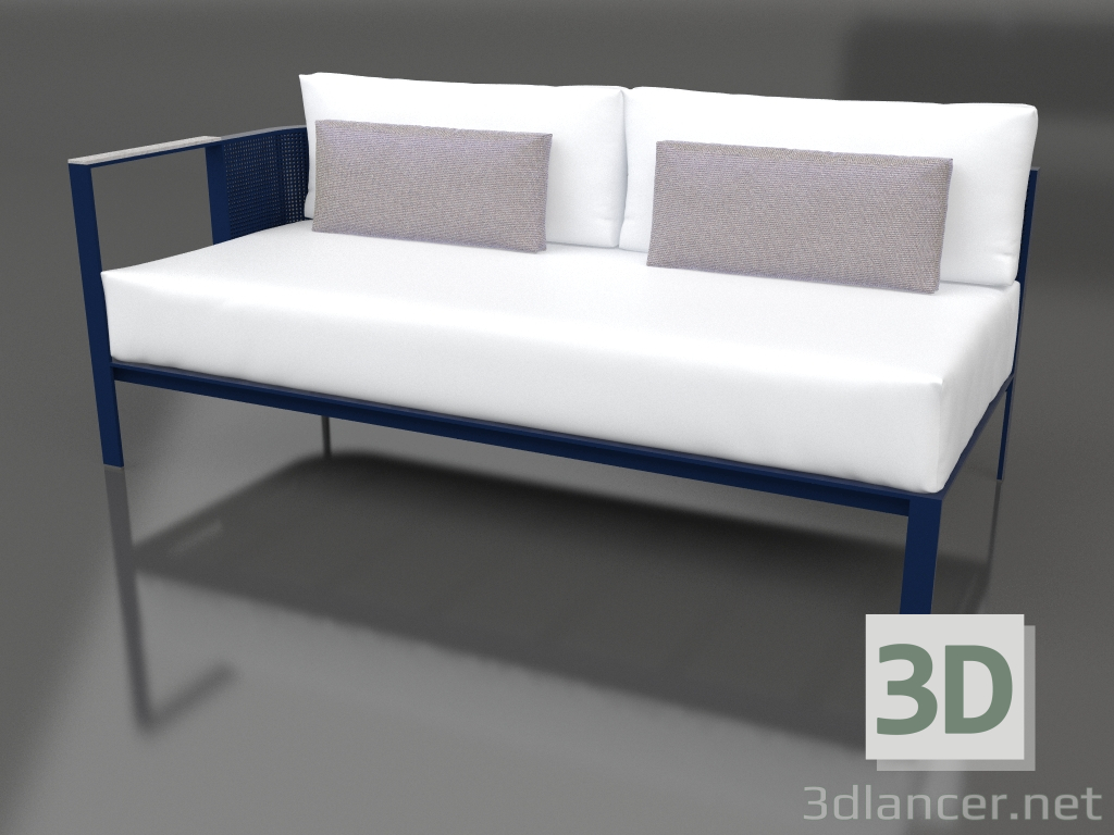 modèle 3D Module canapé, section 1 gauche (Bleu nuit) - preview