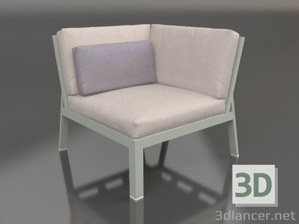 modèle 3D Module canapé, section 6 (Gris ciment) - preview