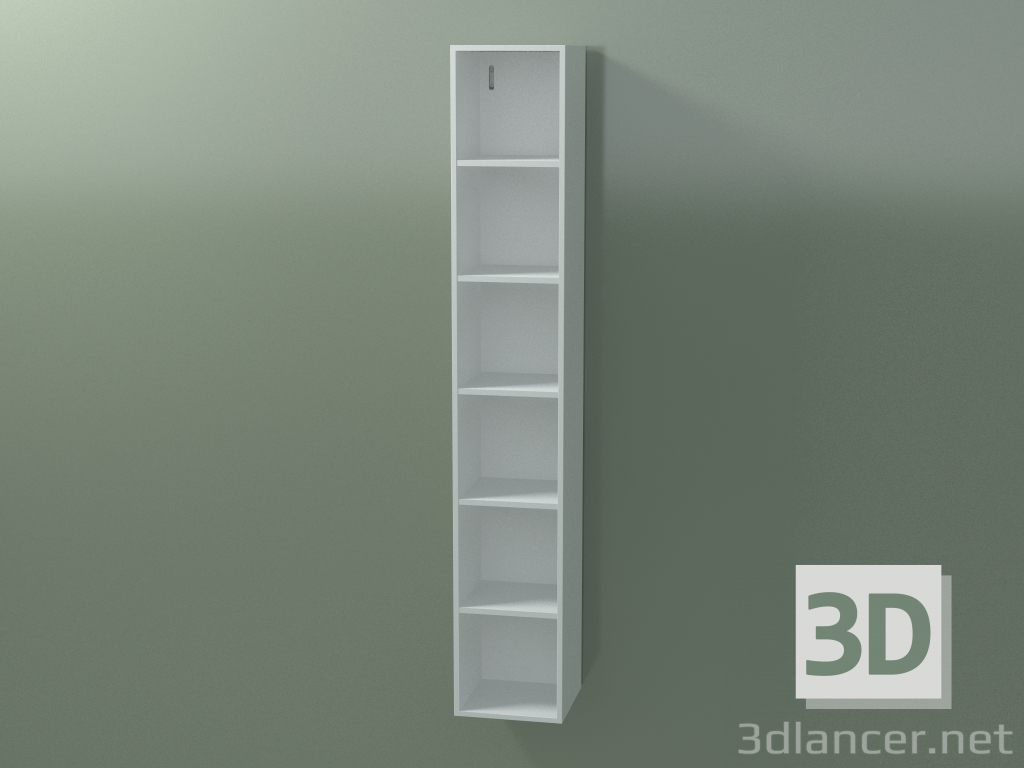 modello 3D Mobile alto a muro (8DUAEC01, Glacier White C01, L 24, P 24, H 144 cm) - anteprima