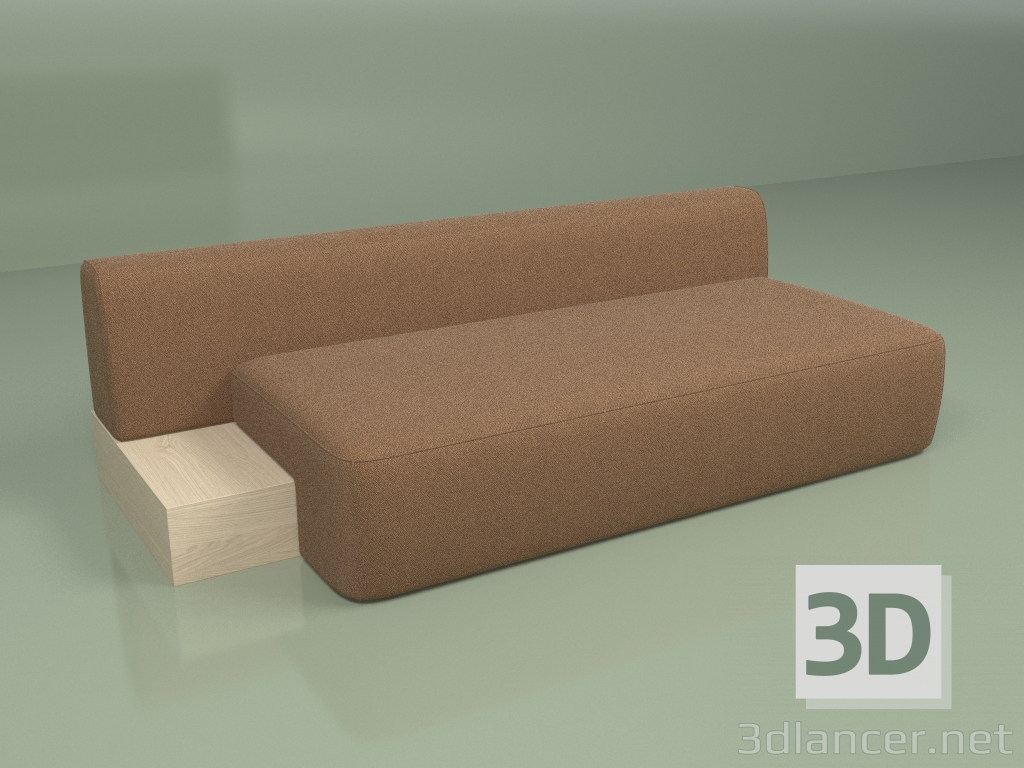 3d модель Диван Cascad с подушками (правый) – превью