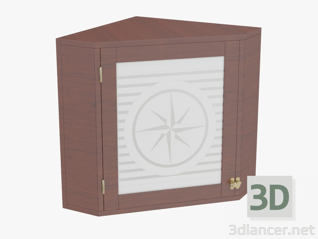 modello 3D Armadio ad angolo con porta in vetro - anteprima